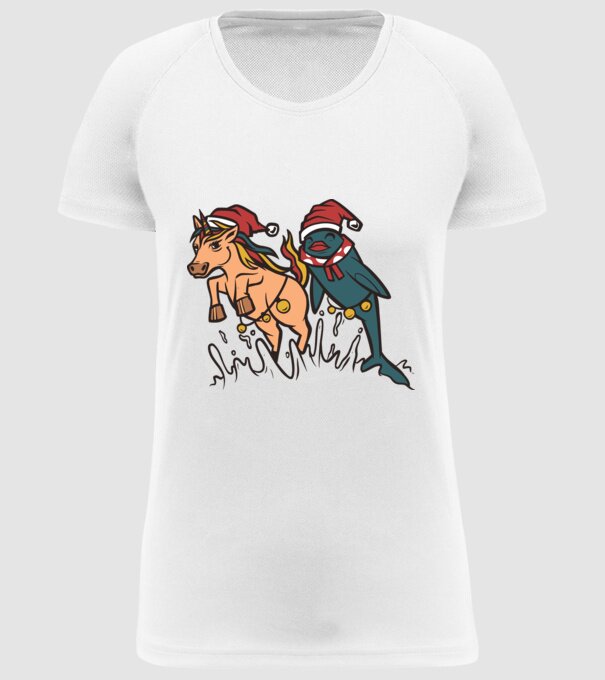 Animale de Crăciun model alb pe tricou