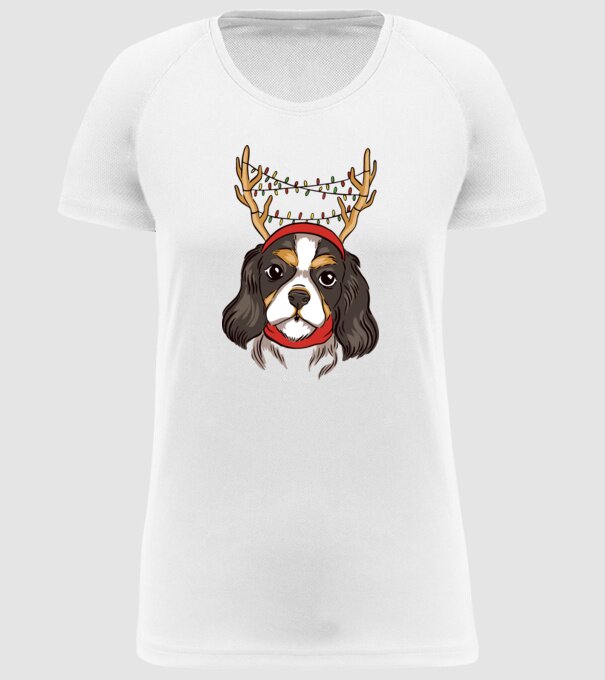 Cavalier de Crăciun model alb pe tricou