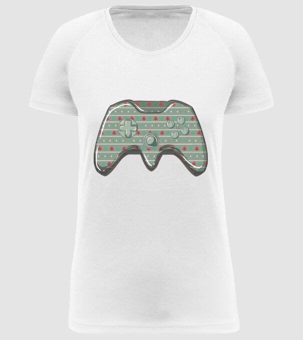 Controler Gamer Crăciun model alb pe tricou
