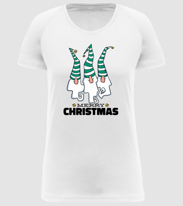 Elfi de Crăciun - Crăciun Fericit model alb pe tricou