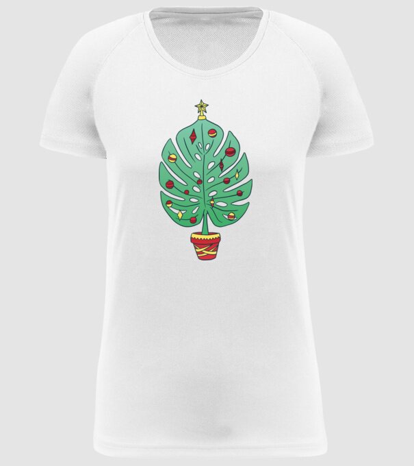 Palmier de Crăciun model alb pe tricou