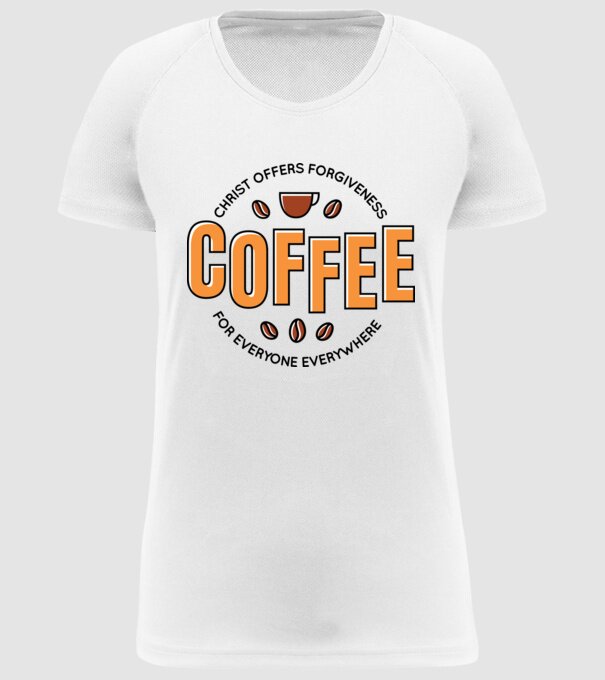 Cafea Iertare model alb pe tricou