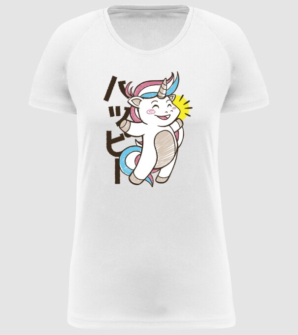 Kawaii unicorn model alb pe tricou