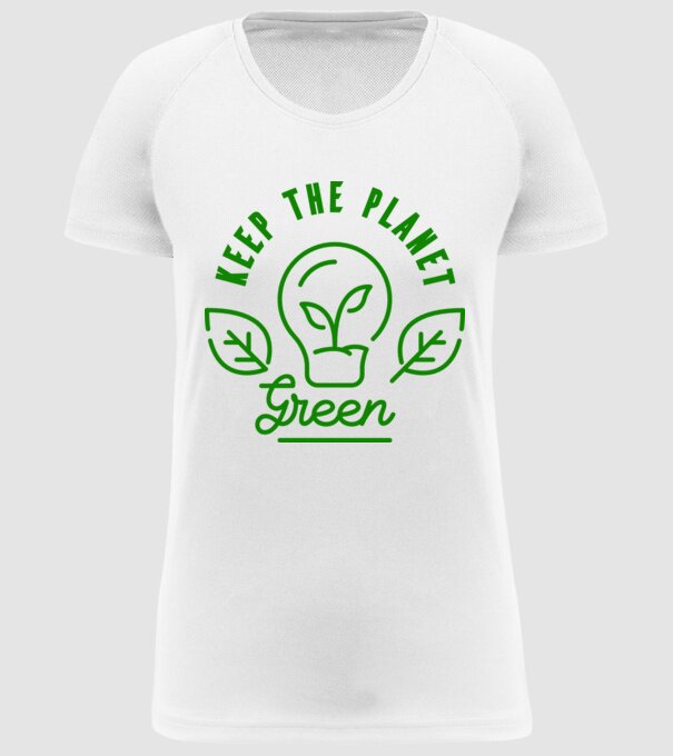Keep The Planet Green - Ziua Pământului model alb pe tricou