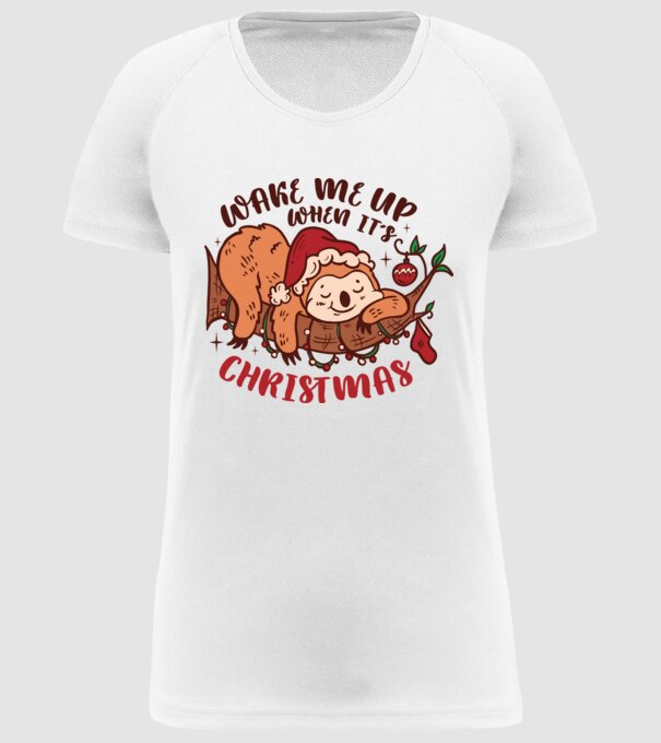 Trezește-mă când e Crăciunul model alb pe tricou
