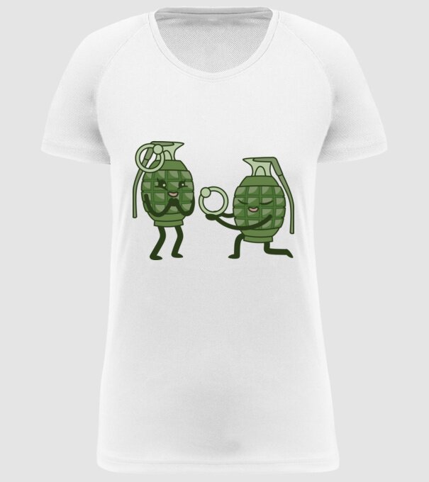 Grenadă de mână Cerere în căsătorie Dragoste model alb pe tricou