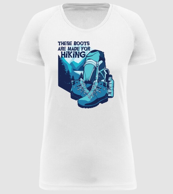 Bocanci de drumeție model alb pe tricou