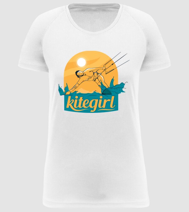 Tricou Kitegirl Kitesurf model alb pe tricou