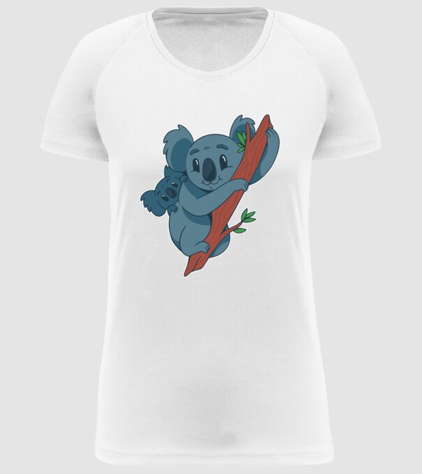 Coala model alb pe tricou