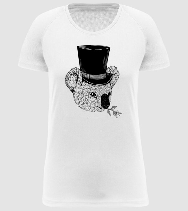 Cilindru Koala model alb pe tricou