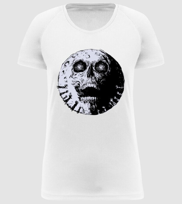 Craniu Lună model alb pe tricou