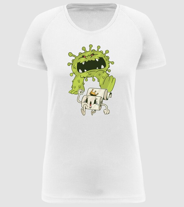Coronavirus Monstru model alb pe tricou