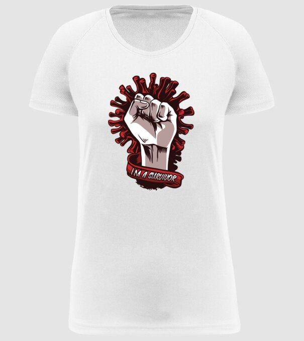 Supraviețuitor Coronavirus model alb pe tricou