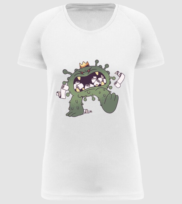 Monstru de hârtie igienică Coronavirus model alb pe tricou