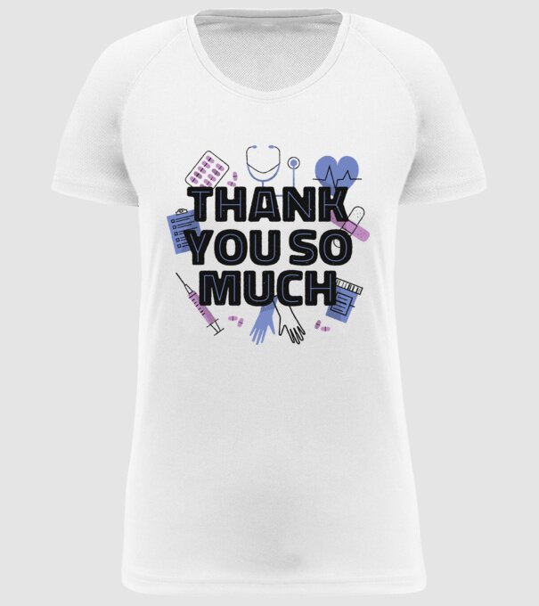 Mulțumim foarte mult - pentru medici model alb pe tricou