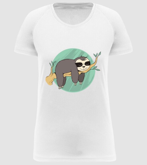 Leneș odihnă model alb pe tricou