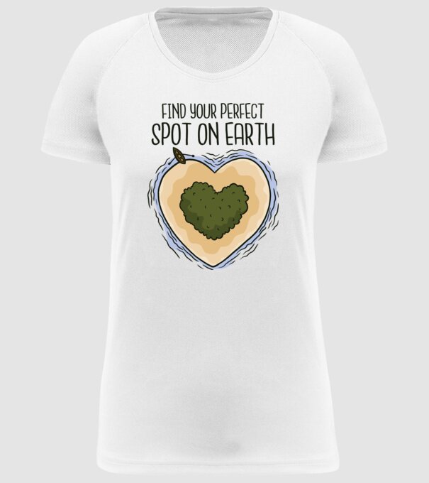 Insulă nelocuită model alb pe tricou