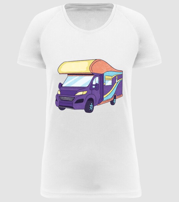 Autorulotă model alb pe tricou