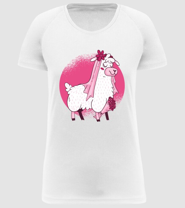 Mireasa Llama pentru petrecerea burlăcițelor model alb pe tricou