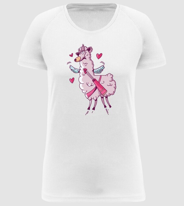 'Dragoste Llama pentru Valentine''s Day' model alb pe tricou