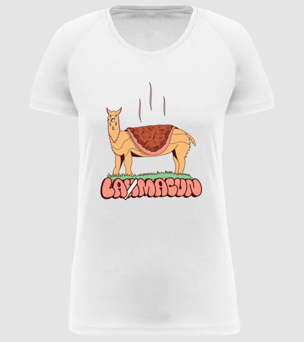 Lamacun Lama model alb pe tricou