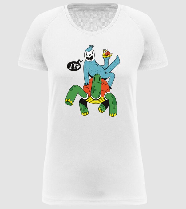 Animale lente model alb pe tricou