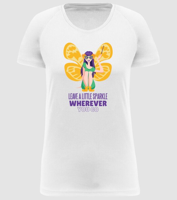 Leave a little sparkle wherever you go model alb pe tricou