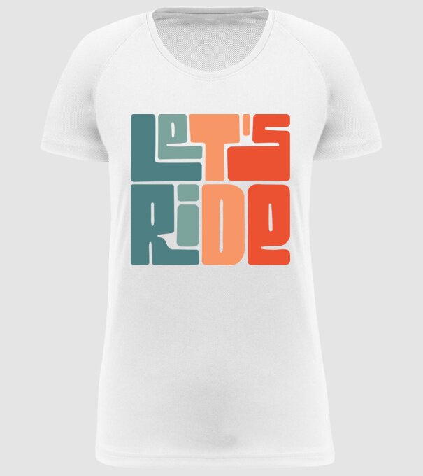 'Let''s Ride - Snowboard' model alb pe tricou
