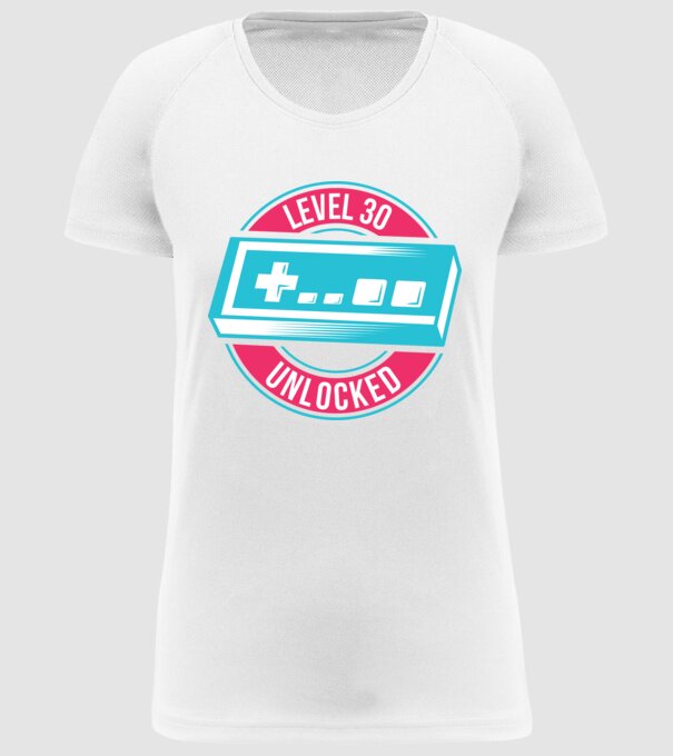 Level 30 Unlocked 30th Birthday model alb pe tricou