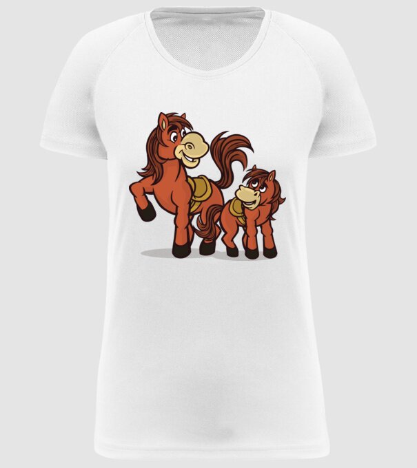 Cal cu mânz model alb pe tricou