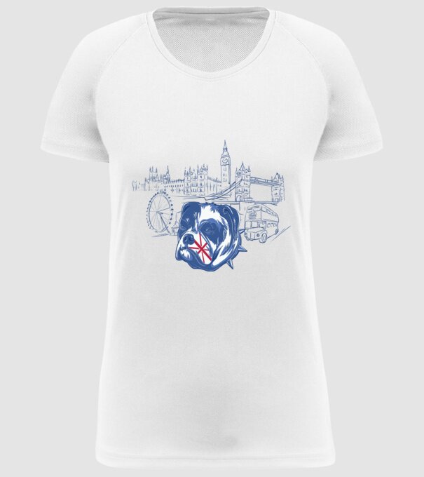 London Bulldog model alb pe tricou