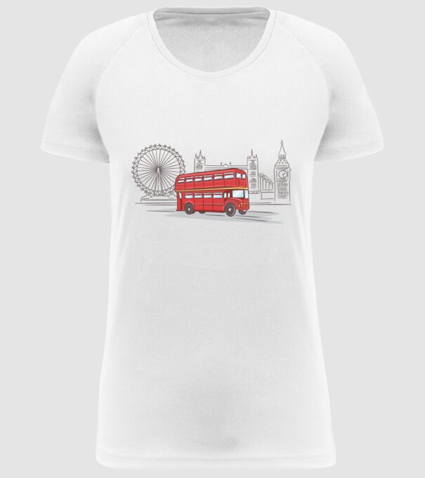London Bus model alb pe tricou