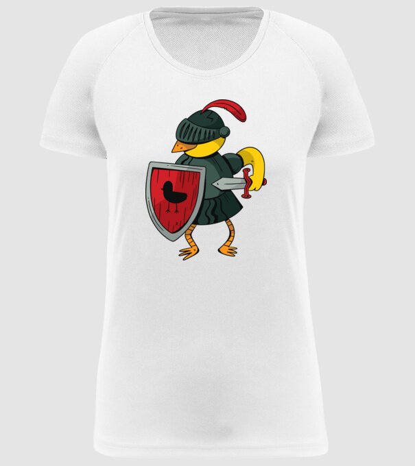Cavaler Pasăre model alb pe tricou