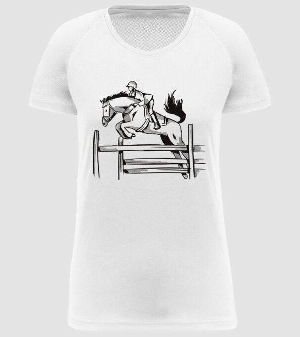 Călăreț model alb pe tricou