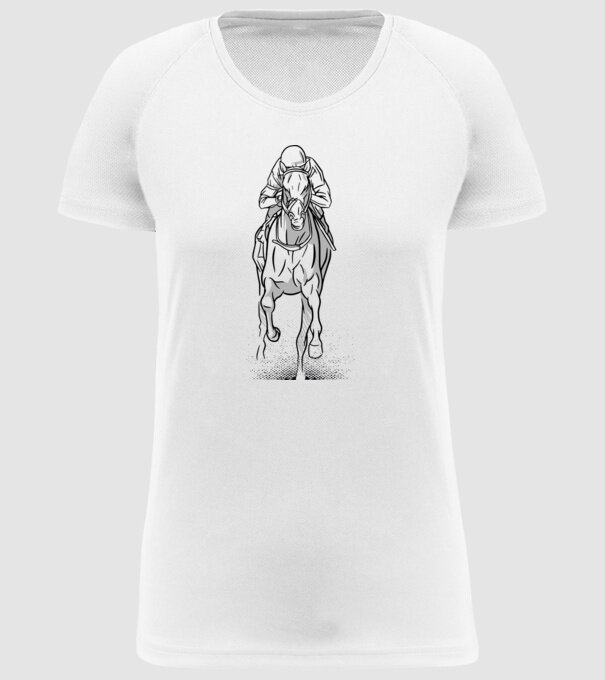 Cursă de cai model alb pe tricou