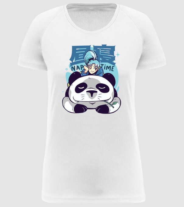 Anime Panda relaxare model alb pe tricou