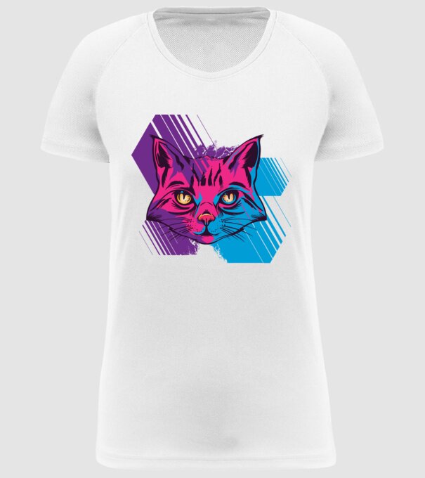 Cap pisică colorat model alb pe tricou
