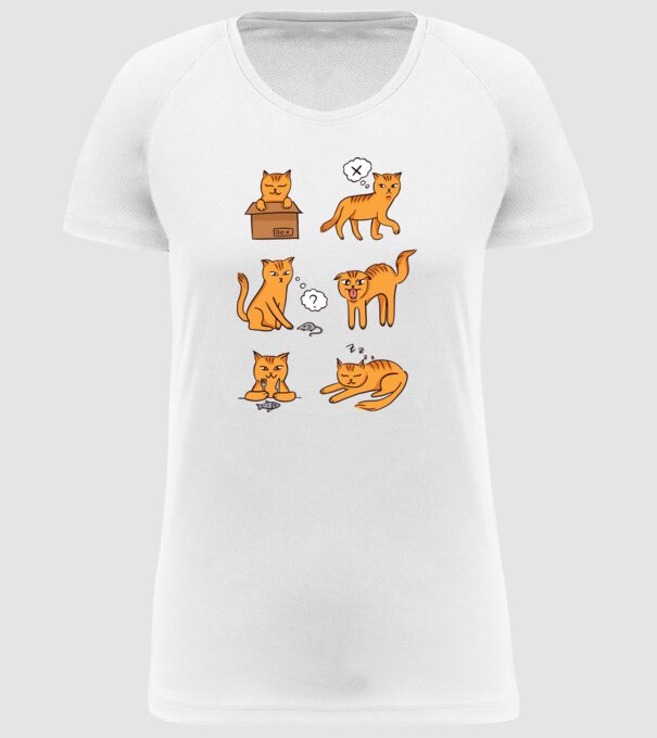 Caracteristici Pisică model alb pe tricou