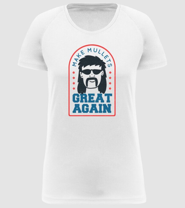 Make Mullets Great Again model alb pe tricou