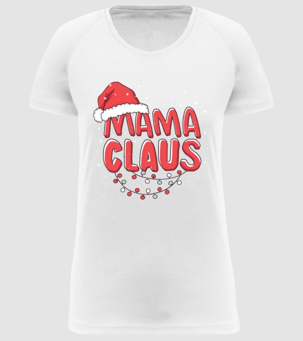 Mama Claus model alb pe tricou