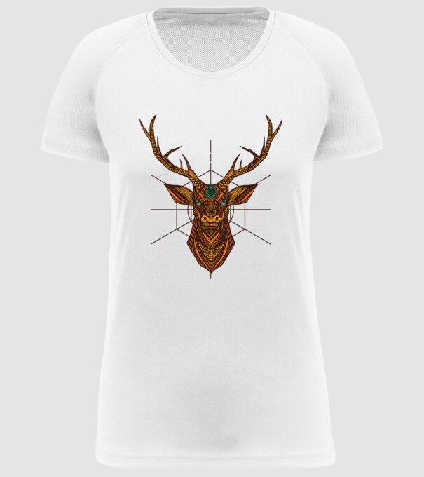 Mandala Cerb model alb pe tricou