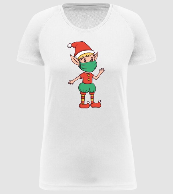 Elf cu mască model alb pe tricou