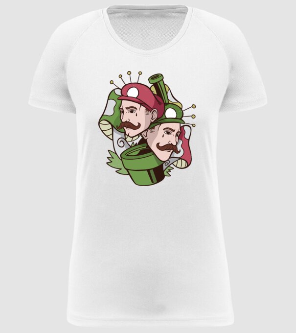 Mario și Luigi model alb pe tricou