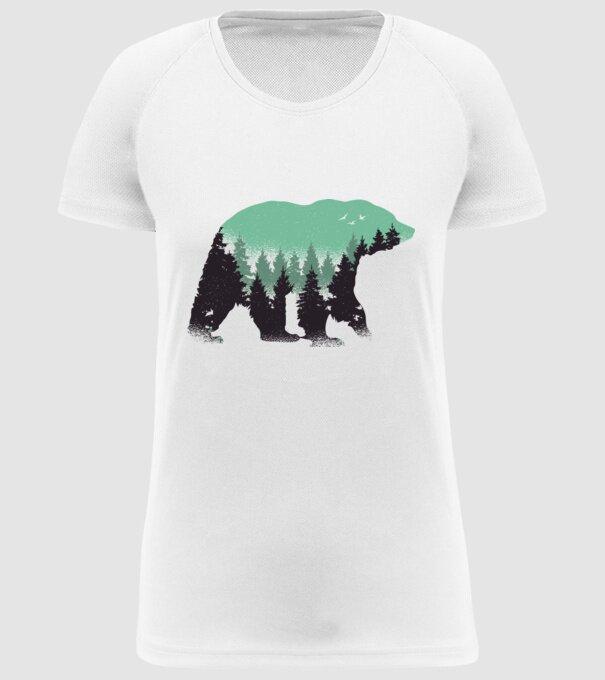 Urs pădure Natură tricou model alb pe tricou
