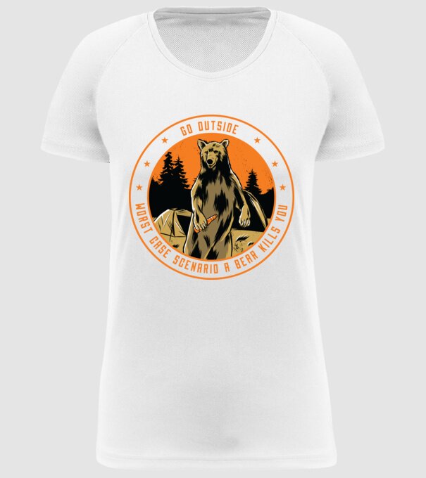 Du-te în natură! În cel mai rău caz te omoară un urs model alb pe tricou