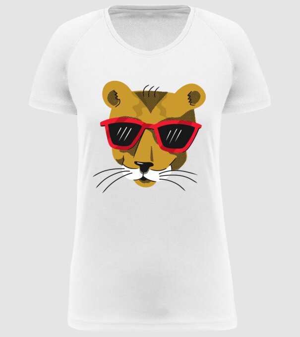 Leu cool model alb pe tricou
