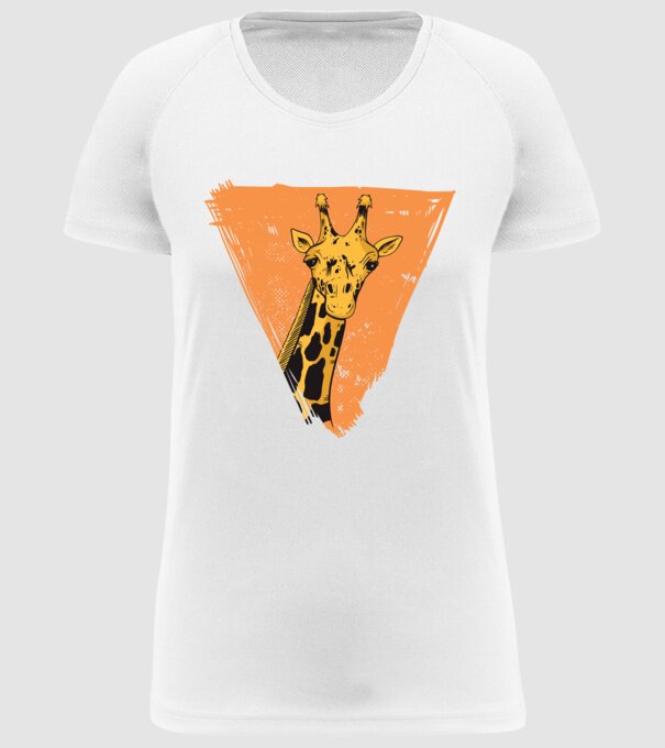 Girafă cool model alb pe tricou