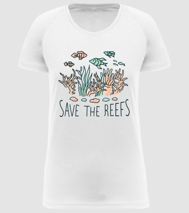 Salvează recifele de corali model alb pe tricou