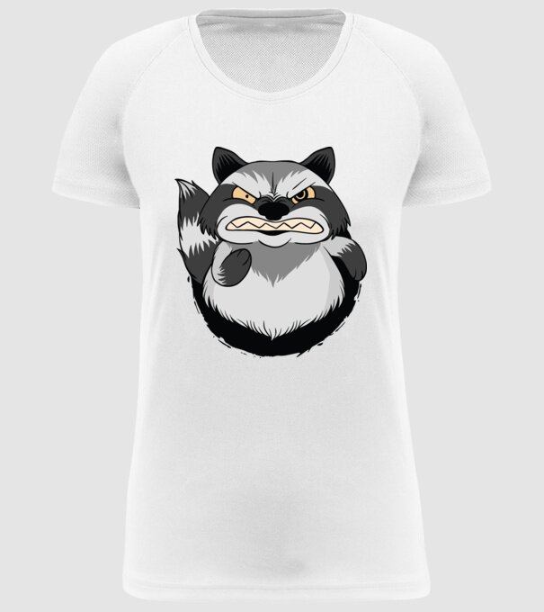 Raton furios model alb pe tricou