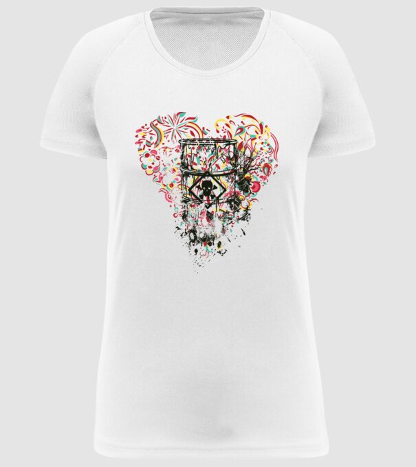 Inimă otrăvită model alb pe tricou